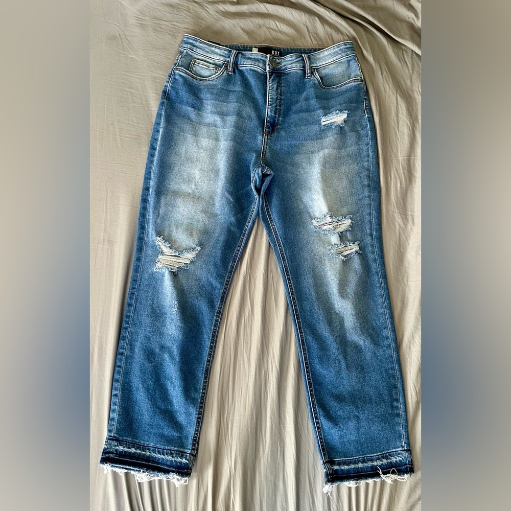 Cut From the Kloth NAOMI, High Rise Fab Ab Ankle Straight Leg Jeans, size 14